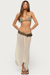 Isla Handkerchief Sheer Knit Midi Skirt