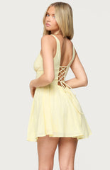 Edikted Reina Embroidered Cotton Mini Dress