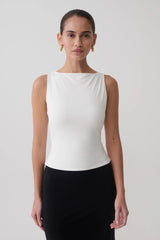 Nicolette Sleeveless Tank Top - White