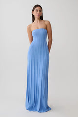 Pia Ribbed Strapless Maxi Dress - Periwinkle