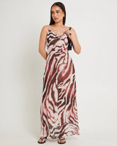 Zebra Mesh Maxi Dress