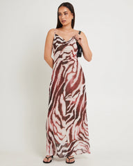 Zebra Mesh Maxi Dress