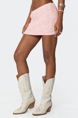 Shaylee Sequin Knit Mini Skirt
