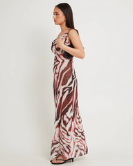 Zebra Mesh Maxi Dress