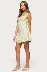 Edikted Daphna Floral Chiffon Mini Dress