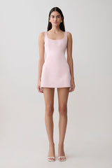 Beth Satin Mini Dress - Pale Pink