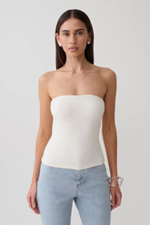 Harley Strapless Bandeau Top - Ivory