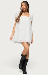 Edikted Sepid Striped Cotton Mini Dress