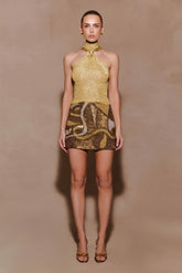 Nikki Lurex Top With Hardware - Gold