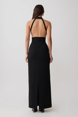 Elan Stretch Crepe Maxi Dress - Black