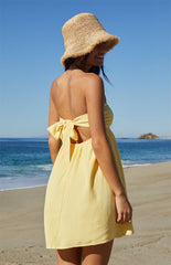 Your Favorite Tie Back Strapless Babydoll Mini Dress