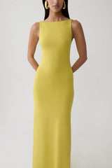 Yura Backless Twist Maxi Dress - Orchard Moss