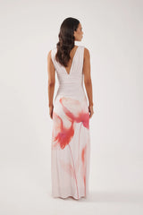 Perfect Stranger Cassia Flower Maxi Dress Pink Print