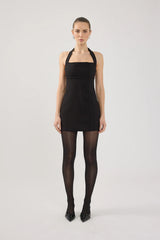 Perfect Stranger Avon Halter Suiting Mini Dress Black