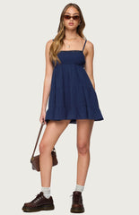 Edikted Calley Scrunchy Tiered Mini Dress