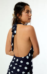 Beverly and Beck Tate Polka Dot Cowl Mini Dress