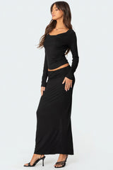 Johanna Fold Over Maxi Skirt