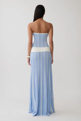 Joyce Stripe Maxi Knit Dress - Blue