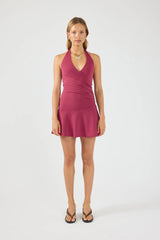 Perfect Stranger Cruz Stretch Wrap Mini Dress Raspberry