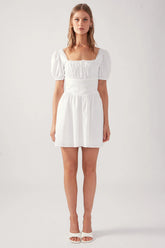 Perfect Stranger Whisper Lace Mini Dress White