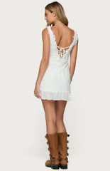 Edikted Shayla Ruffle Textured Mini Dress