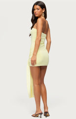Edikted Sonie Tie Waist Strapless Mini Dress