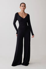 Sari Long Sleeve Modal Top - Black