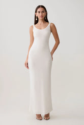 Gwenaelle Scoop Neck Jersey Maxi Dress - White