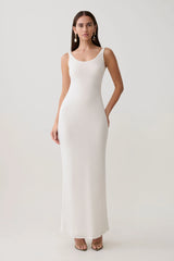 Gwenaelle Scoop Neck Jersey Maxi Dress - White