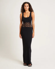 Emelina Crochet Maxi Dress Black