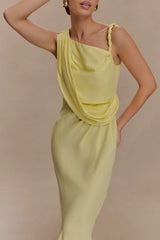 Lorieanne Draped Maxi Dress - Lemon