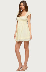 Edikted Eyelet Ruffle Babydoll Mini Dress