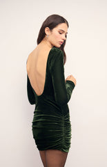 MINKPINK Sonja Velvet Open Back Long Sleeve Mini Dress