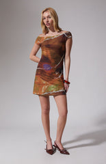 Third Charm Sophia Printed Mini Dress
