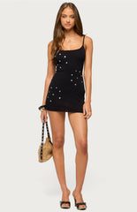 Edikted Milta Button Flower Knit Mini Dress