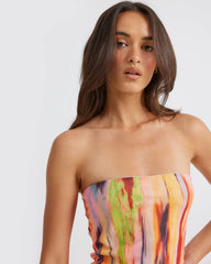 St Barts Strapless Maxi Dress in Multi