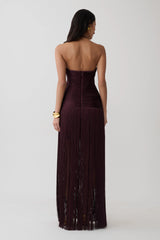 Tiffany Fringe Maxi Dress - Plum