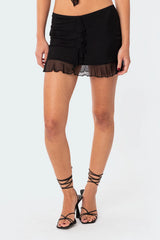 Solange Ruffle Mesh Mini Skirt