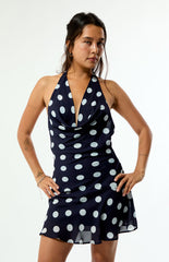 Beverly and Beck Tate Polka Dot Cowl Mini Dress