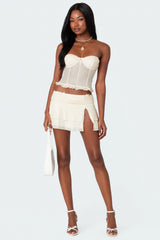 Jojo Slitted Mesh Mini Skirt