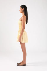 Perfect Stranger Cameron Pintuck Mini Dress Butter