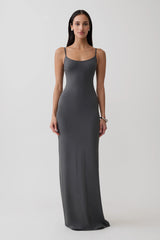 Erve Peached Jersey Maxi Dress - Charcoal