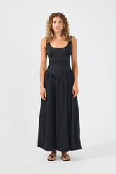 Perfect Stranger Ayana Corset Maxi Dress Black