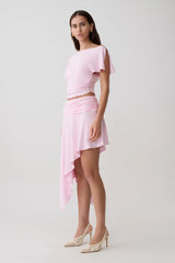 Talise Modal Flounce Short Sleeve Top - Ballet Pink