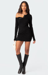 Edikted Soleste Ribbed Mini Dress