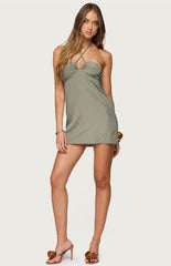 Edikted Anetta Keyhole Halter Mini Dress
