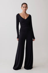 Sari Long Sleeve Modal Top - Black