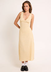Sunday Seersucker Check Maxi Dress
