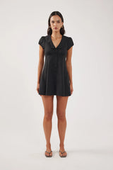 Perfect Stranger Bliana Collar Mini Dress Black