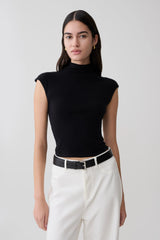Sonny Short Sleeve Knit Top - Black